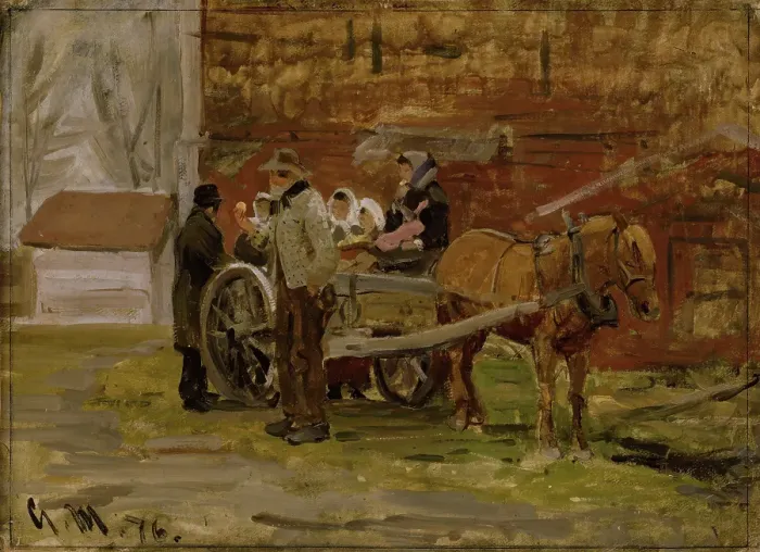Framed Print : The Apple Cart, 1876. Creator: Gerhard Munthe Framed Print : The Apple Cart, 1876. Creator: Gerhard Munthe