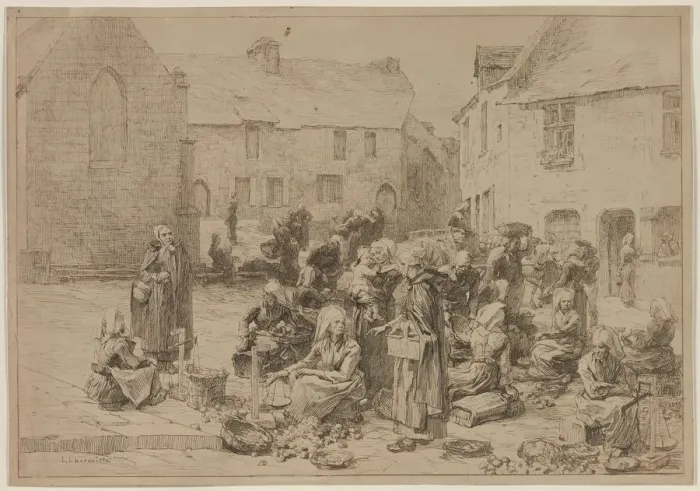 Framed Print : The Apple Market at Landerneau, 1878. Creator: Leon Augustin Lhermitte (French, 1844-1925) Framed Print : The Apple Market at Landerneau, 1878. Creator: Leon Augustin Lhermitte (French, 1844-1925)