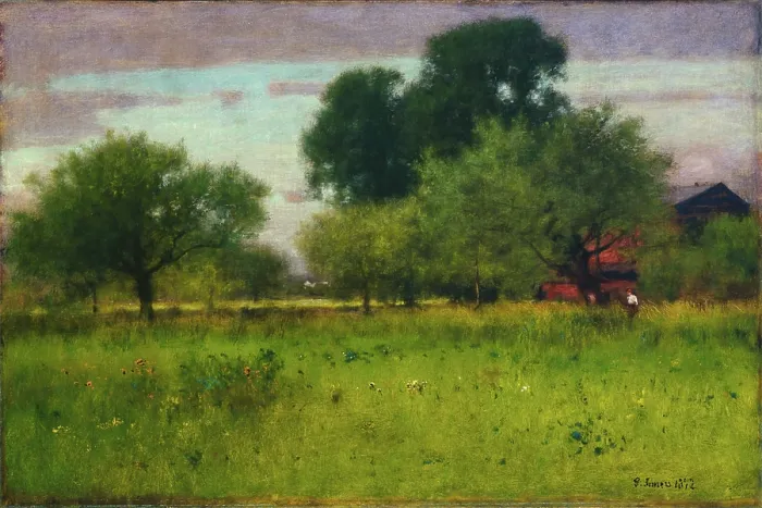 Framed Print : Apple Orchard, 1892. Creator: George Inness Framed Print : Apple Orchard, 1892. Creator: George Inness