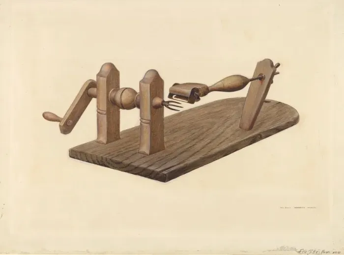 Framed Print : Apple Peeler, c. 1939. Creator: Henrietta S. Hukill Framed Print : Apple Peeler, c. 1939. Creator: Henrietta S. Hukill