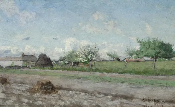 Framed Print : Apple Tree in Bloom. Motif from Barbizon, 1877. Creator: Knut Axel Lindman Framed Print : Apple Tree in Bloom. Motif from Barbizon, 1877. Creator: Knut Axel Lindman