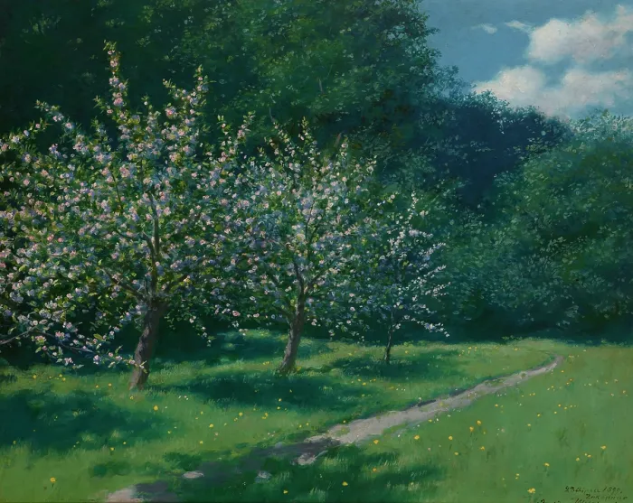 Framed Print : Apple-Trees in Bloom, 1899. Creator: Stanislaw Witkiewicz Framed Print : Apple-Trees in Bloom, 1899. Creator: Stanislaw Witkiewicz