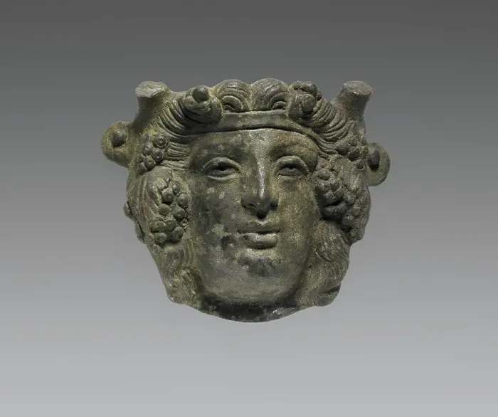 Framed Print : Applique of a Head of Dionysos, 2nd century A.D. Creator: Unknown Framed Print : Applique of a Head of Dionysos, 2nd century A.D. Creator: Unknown