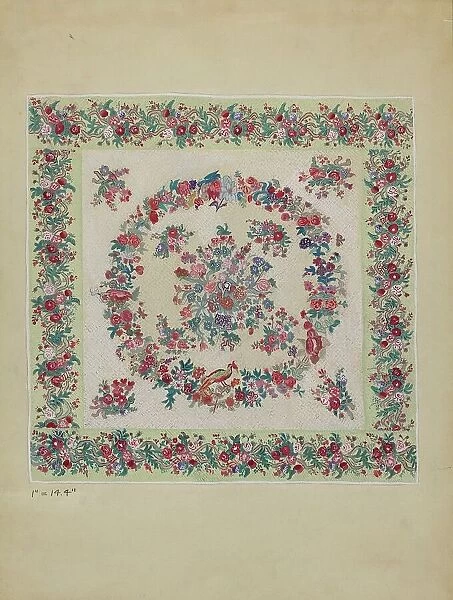 Applique Quilt, 1935 / 1942. Creator: Hollmana