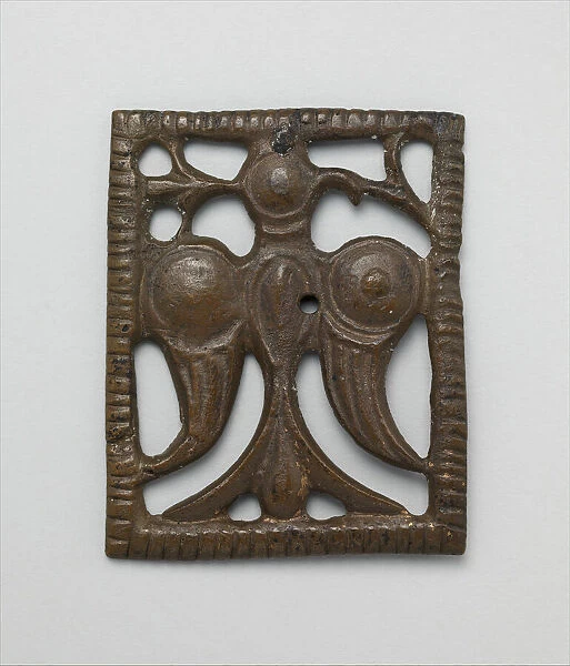 AppliquePlaque with a Standing Eagle, Iran, 12th century. Creator: Unknown