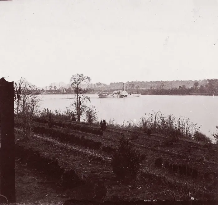 Framed Print : Appomattox River, 1864. Creator: Tim O Sullivan Framed Print : Appomattox River, 1864. Creator: Tim O Sullivan