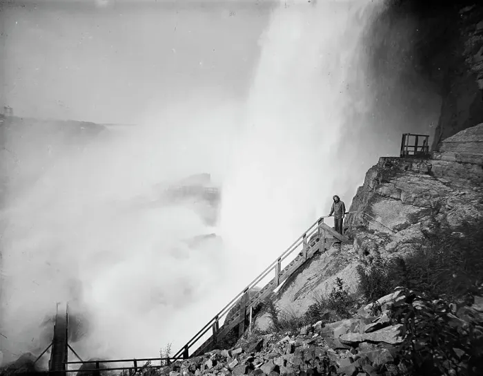 Framed Print : Approach to Cave of the Winds, [American Falls], Niagara, between 1880 and 1897. Creator: William H. Jackson