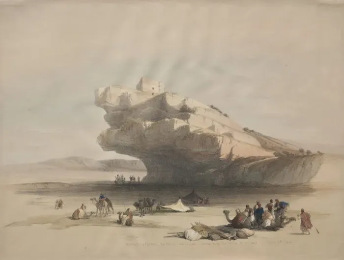 Framed Print : Approach to Petra, an Ancient Watch Tower Commanding the Valley of El Chor, 1839. Creator Framed Print : Approach to Petra, an Ancient Watch Tower Commanding the Valley of El Chor, 1839. Creator