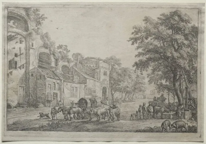 Framed Print : The Approach to a Village. Creator: Simon de Vlieger (Dutch, 1601-1653) Framed Print : The Approach to a Village. Creator: Simon de Vlieger (Dutch, 1601-1653)