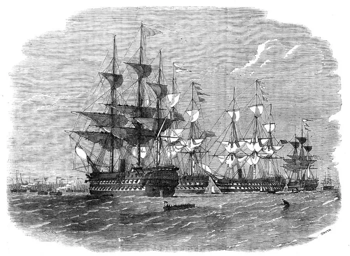 Framed Print : The Approaching Naval Review - H.M. Divisional Ships of the Gun-Boat Flotilla, at Moorings off Ryde, Creator: Smyth Framed Print : The Approaching Naval Review - H.M. Divisional Ships of the Gun-Boat Flotilla, at Moorings off Ryde, Creator: Smyth