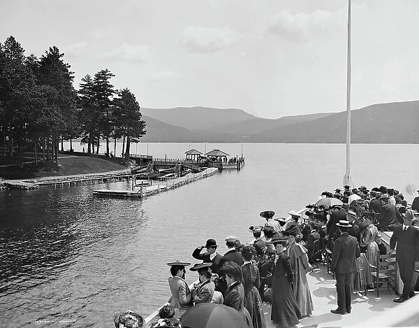 Approaching Sagamore Dock, Green Island, Lake George, N.Y. c1904. Creator: Unknown