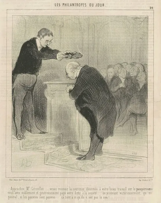 Framed Print : Approchez M. Gérenflot... venez recevoir... 19th century. Creator: Honore Daumier Framed Print : Approchez M. Gérenflot... venez recevoir... 19th century. Creator: Honore Daumier