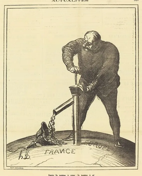Framed Print : Après la pompe a sang, la pompe à or, 1871. Creator: Honore Daumier Framed Print : Après la pompe a sang, la pompe à or, 1871. Creator: Honore Daumier