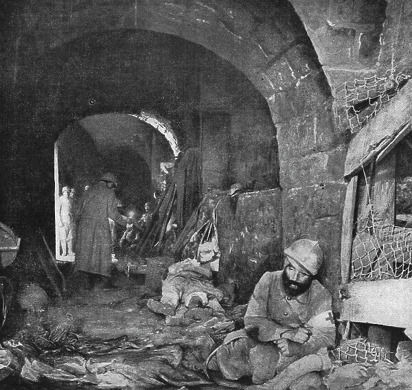 Apres la reprise du Fort de Vaux; le couloir central, 1916. Creator: Unknown