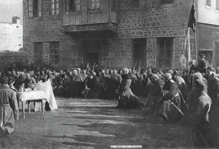 Framed Print : Apres les victoires russes en Armenie; Un Te Deum a Erzeroum en presence du grand... 1916. Creator: Unknown Framed Print : Apres les victoires russes en Armenie; Un Te Deum a Erzeroum en presence du grand... 1916. Creator: Unknown