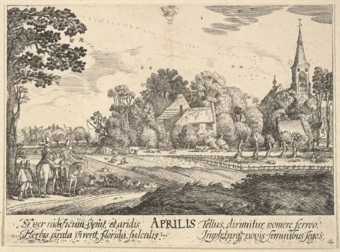 Framed Print : April, 1628-29. Creator: Wenceslaus Hollar Framed Print : April, 1628-29. Creator: Wenceslaus Hollar