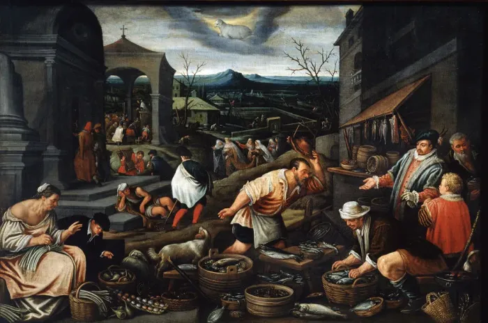 Framed Print : April, 17th century. Artist: Leandro Bassano Framed Print : April, 17th century. Artist: Leandro Bassano