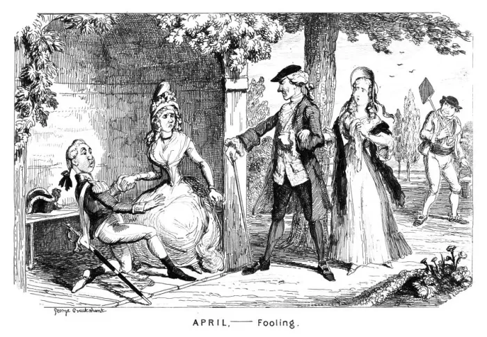 Framed Print : April - Fooling, c1839. Artist: George Cruikshank Framed Print : April - Fooling, c1839. Artist: George Cruikshank