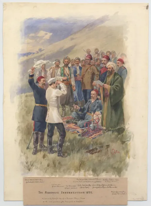 Framed Print : The April Uprising 1878. Negotiations at the headquarters of the insurgents, 1878. Artist: Anonymous Framed Print : The April Uprising 1878. Negotiations at the headquarters of the insurgents, 1878. Artist: Anonymous