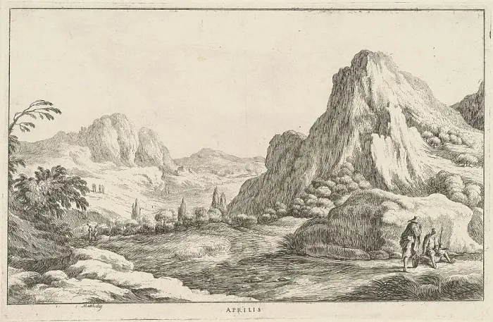 Framed Print : Aprilis (April), late 17th century. Creator: Lodovico Mattioli Framed Print : Aprilis (April), late 17th century. Creator: Lodovico Mattioli
