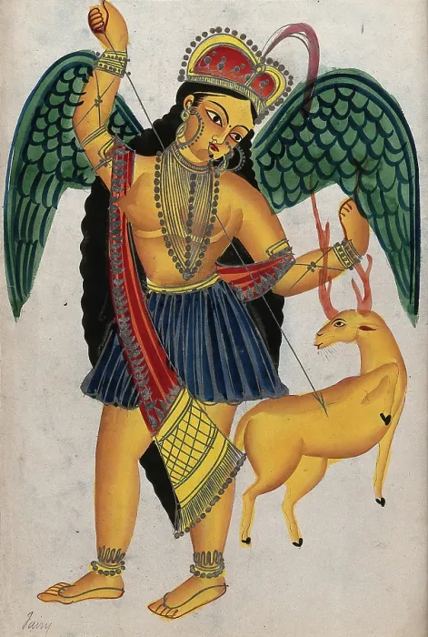 Framed Print : Apsara with pet deer. Creator: Unknown Framed Print : Apsara with pet deer. Creator: Unknown