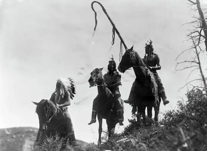 Framed Print : Apsaroke War Group, c1905. Creator: Edward Sheriff Curtis Framed Print : Apsaroke War Group, c1905. Creator: Edward Sheriff Curtis