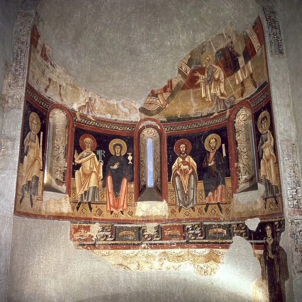 Apse of the church of the Monastery of Sant Pere de Burgal, Pallars Jussa, 12th century mural