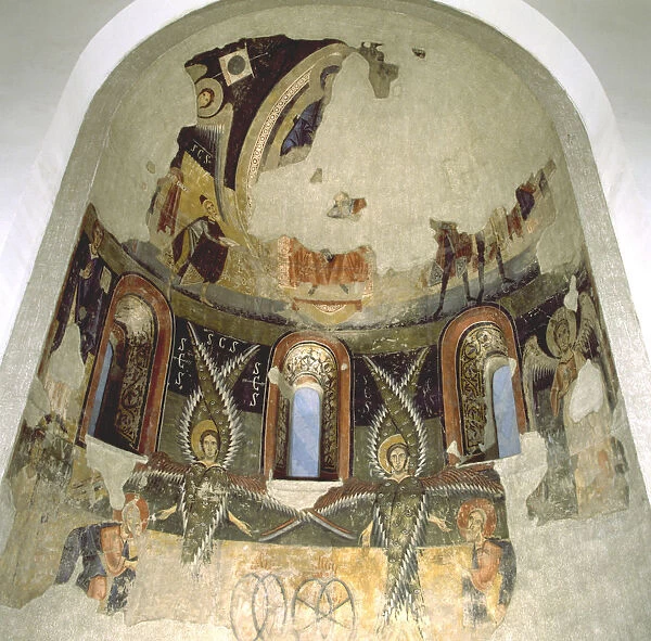 Apse of the church Santa Maria d Aneu, Pallars Sobira, 12th century mural
