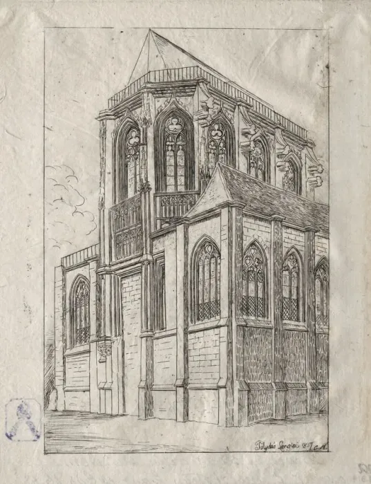 Framed Print : The Apse of the Church of St. Martin-sur-Renelle, 1860. Creator: Charles Meryon (French Framed Print : The Apse of the Church of St. Martin-sur-Renelle, 1860. Creator: Charles Meryon (French