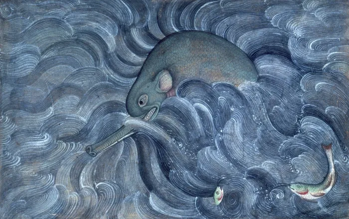 Framed Print : Aquatic beast, 1590. Creator: Sarwan Framed Print : Aquatic beast, 1590. Creator: Sarwan