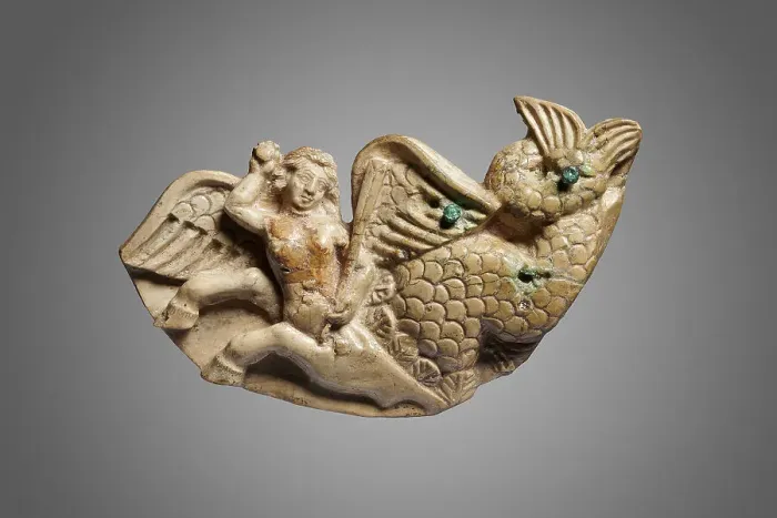 Framed Print : Aquatic divinity. From the Oxus Temple, Takht-i Sangin, 2th century BC. Creator: Central Asian Art