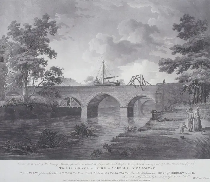 Framed Print : The aqueduct at Barton, near Manchester, 1793. Artist: William Orme Framed Print : The aqueduct at Barton, near Manchester, 1793. Artist: William Orme