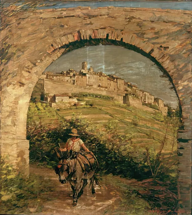 Framed Print : The Aqueduct, c1880-1920. Creator: Henry Herbert la Thangue Framed Print : The Aqueduct, c1880-1920. Creator: Henry Herbert la Thangue