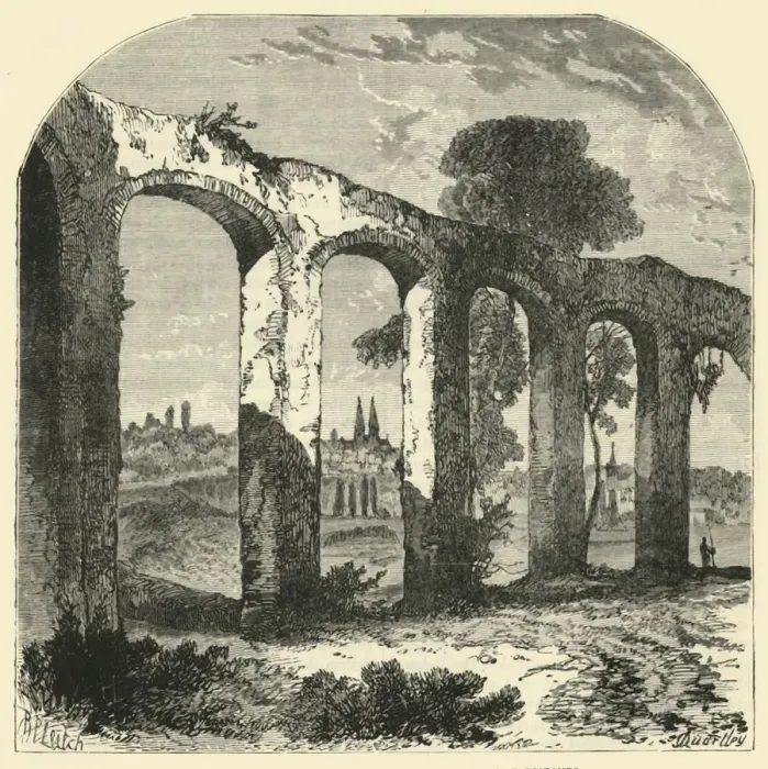 Framed Print : Aqueduct at Poitiers, of Old the Capital of the Pictones, 1890. Creator: Unknown Framed Print : Aqueduct at Poitiers, of Old the Capital of the Pictones, 1890. Creator: Unknown