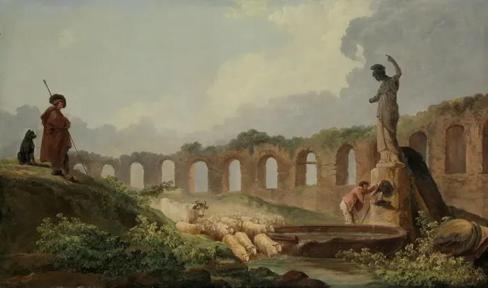 Framed Print : Aqueduct in Ruins. Creator: Hubert Robert Framed Print : Aqueduct in Ruins. Creator: Hubert Robert
