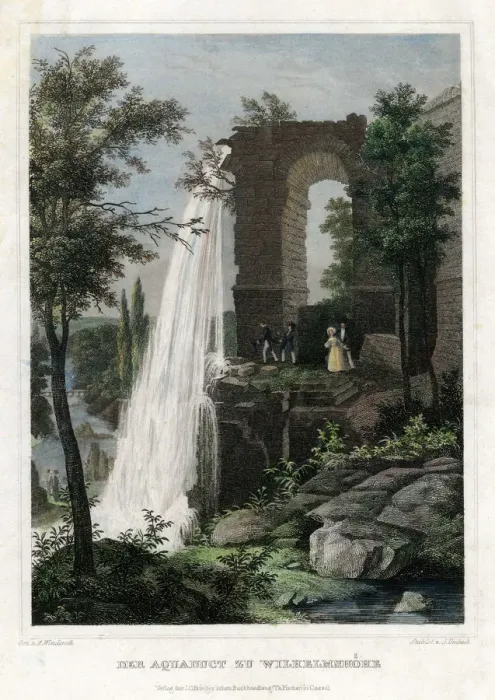 Framed Print : The aqueduct at Wilhelmshohe, Germany. Artist: J Umbach Framed Print : The aqueduct at Wilhelmshohe, Germany. Artist: J Umbach