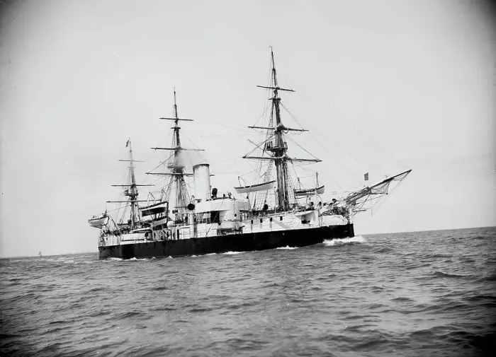 Framed Print : Aquidaban, Brazilian navy, 1893. Creator: Unknown