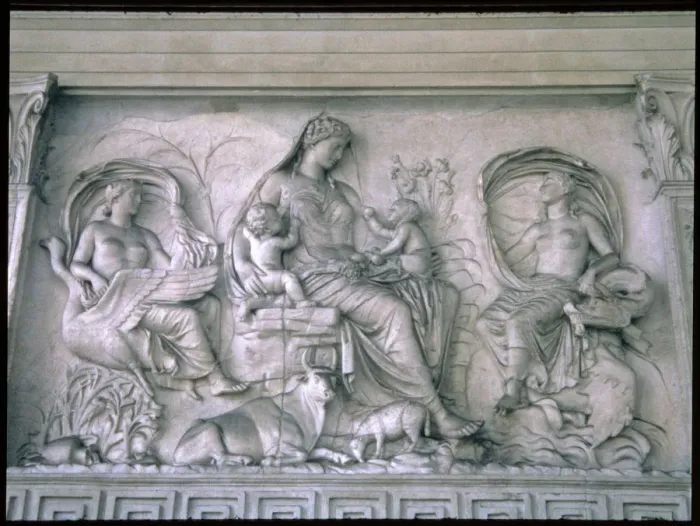 Framed Print : Ara Pacis Augustae, relief depicting Earth fertilized, 9 b. C Framed Print : Ara Pacis Augustae, relief depicting Earth fertilized, 9 b. C