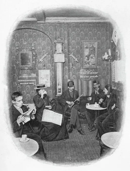 Framed Print : An Arab cafe, London, c1901 (1901) Framed Print : An Arab cafe, London, c1901 (1901)