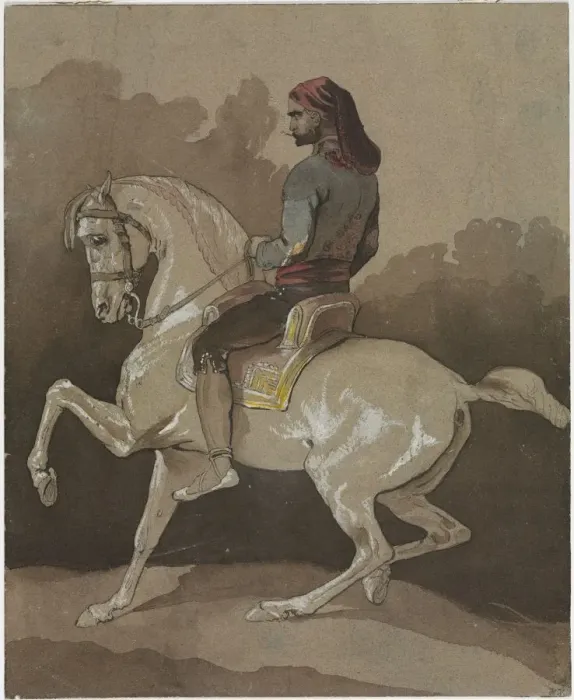Framed Print : Arab on Horseback, 1800s. Creator: Horace Vernet (French, 1789-1863) Framed Print : Arab on Horseback, 1800s. Creator: Horace Vernet (French, 1789-1863)