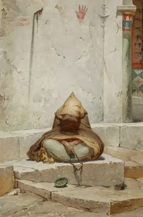 Framed Print : Arab Mendicant in Meditation, c1860. Creator: Charles Camino Framed Print : Arab Mendicant in Meditation, c1860. Creator: Charles Camino