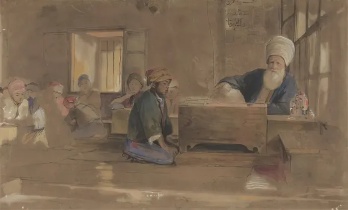 Framed Print : Arab School, 1841-51. Creator: John Frederick Lewis Framed Print : Arab School, 1841-51. Creator: John Frederick Lewis