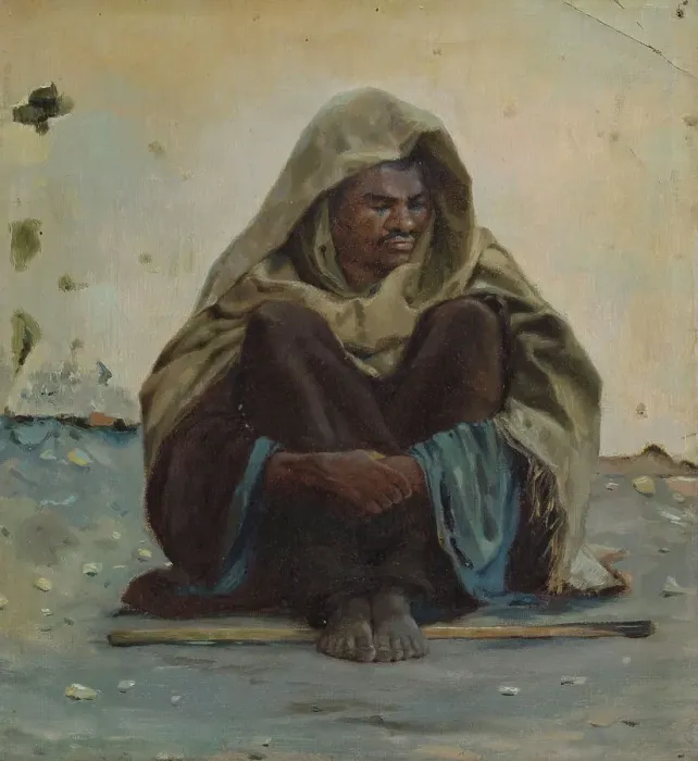 Framed Print : Arab seated from the front, c.1891. Creator: Henry Brokman Framed Print : Arab seated from the front, c.1891. Creator: Henry Brokman