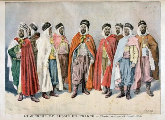 Framed Print : Arab and Tunisian chiefs, 1896. Artist: Frederic Lix Framed Print : Arab and Tunisian chiefs, 1896. Artist: Frederic Lix