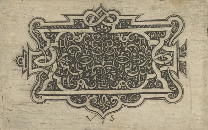 Framed Print : Arabesque Design on Dark Ground, 1534-1562. Creator: Virgil Solis Framed Print : Arabesque Design on Dark Ground, 1534-1562. Creator: Virgil Solis