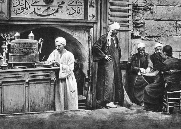 An Arabian coffee house, Cairo, Egypt, c1920s