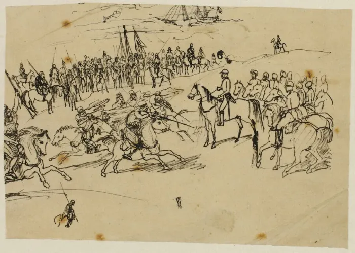 Framed Print : Arabian Fantasy, n. d. Creator: Rodolphe Bresdin Framed Print : Arabian Fantasy, n. d. Creator: Rodolphe Bresdin