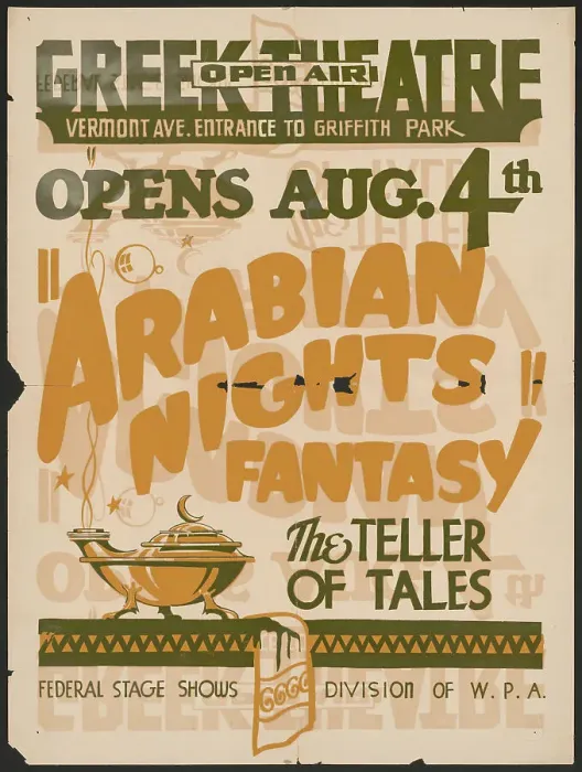 Framed Print : Arabian Nights Fantasy, Los Angeles, [193-]. Creator: Unknown