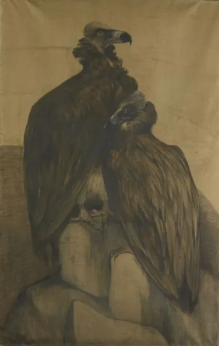 Framed Print : Two Arabian Vultures, 1885-1917. Creator: Theo van Hoytema Framed Print : Two Arabian Vultures, 1885-1917. Creator: Theo van Hoytema