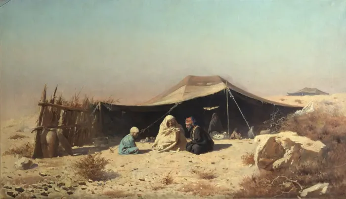 Framed Print : Arabs in the desert. Koran Study. Artist: Vereshchagin, Vasili Vasilyevich (1842-1904) Framed Print : Arabs in the desert. Koran Study. Artist: Vereshchagin, Vasili Vasilyevich (1842-1904)